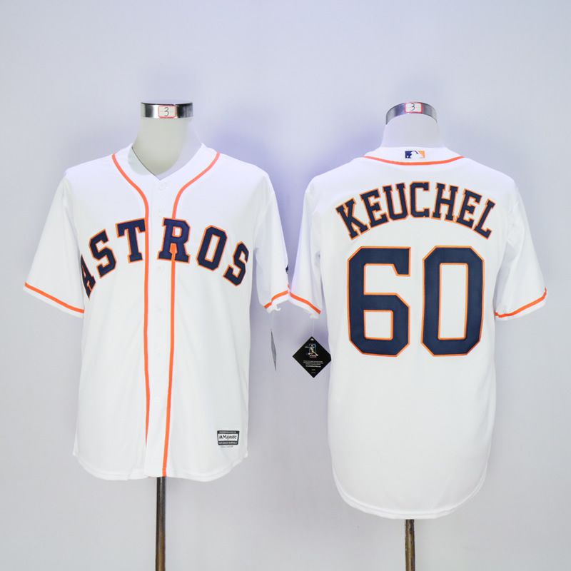 Men Houston Astros 60 Keuchel White MLB Jerseys